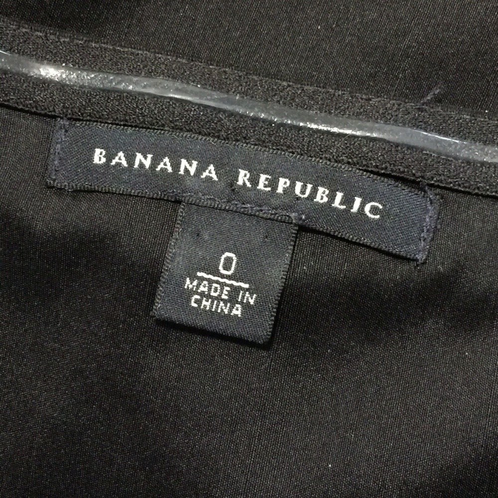 Banana Republic Size 0 Black Silk Dress Strapless - Picture 5 of 8